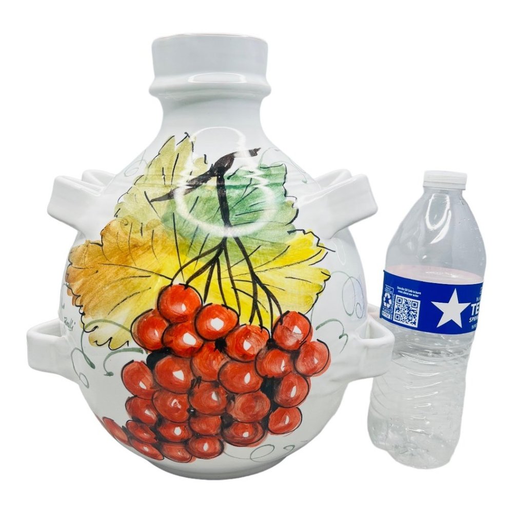 Brolli & Toniolo Large Ceramic Vase Grapes Design Handmade In Italy - Picture 11 of 13